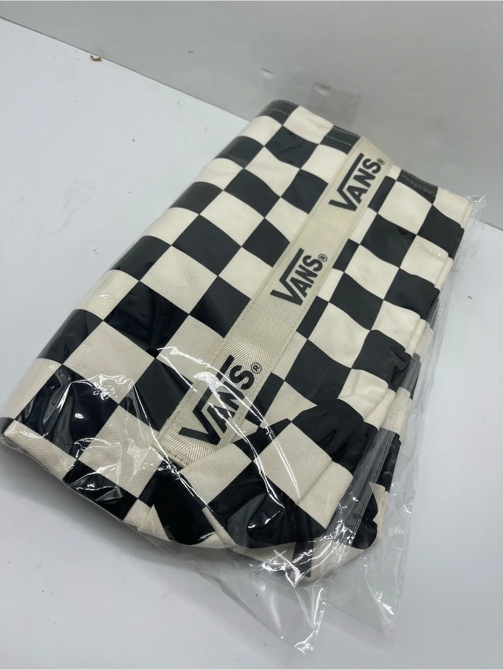 Vans Black and Cream Checkerboard Tote